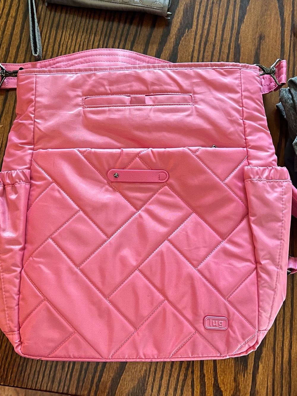 Lug Quilted Symphony Convertable Pink Crossbody Bag